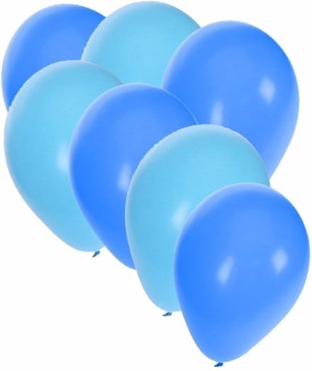 30x ballonnen - 27 cm - lichtblauw / blauwe versiering