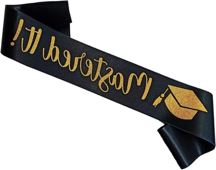 Afstudeer Sjerp - Diploma Decoratie - Feest Viering - Klaar om te Dragen - 85 x 9.5 cm - Zwart