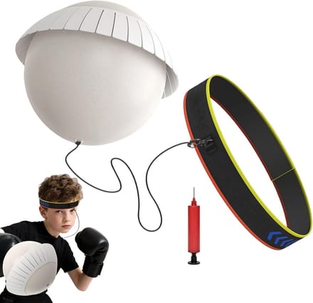 Boksbal hoofdband - Reflex bal - Coördinatie training - Verstelbaar ontwerp - Compact formaat - Wit