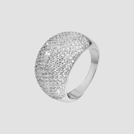 AKZENT Akzent damesring "Delsin" van 925 Sterlingzilver, gerhodineerd, duurzaam, Gr.