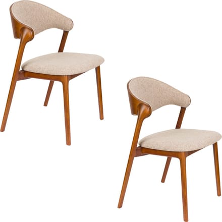 Dutchbone Babington Eetkamerstoelen Walnoot kleur - Set van 2
