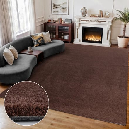 Comfy Premium - Luxe Effen Vloerkleed Wasbaar Uni Terra- 140x200 CM