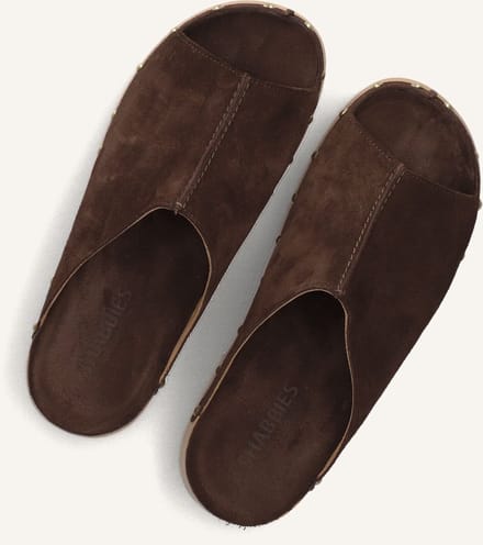 Shabbies Amsterdam - Carry Mila Clog Suède Donkerbruin - Maat 39
