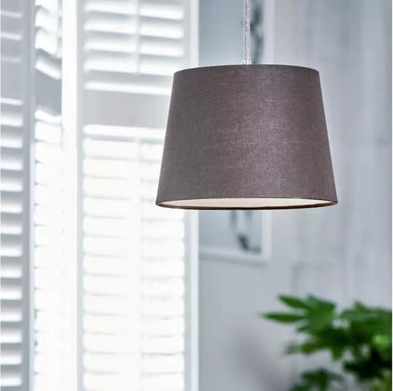 Habitat 25cm getextureerde conische lampenkap - houtskool