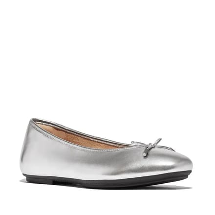 Fitflop Delicato Bow Soft Ballerina´s Zilver EU 37 Vrouw