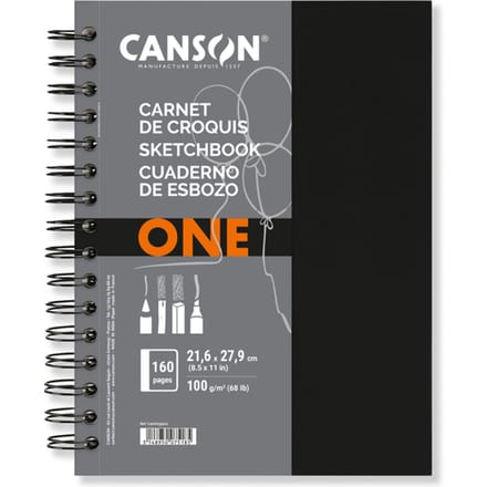 Schetsboek Canson Art Book One spiraalgebonden 80vel 100gr 216x279mm wit