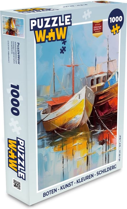 Puzzel Boten - Kunst - Kleuren - Schilderij - Legpuzzel - Puzzel 1000 stukjes volwassenen