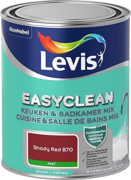 Levis - Easyclean Keuken & Badkamer Mix - Shady Red B70 - Mengverf - 1 L