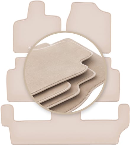 PREMIUM beige vloermatten voor: Dodge Grand Caravan IV 7 persoons 2008-2016