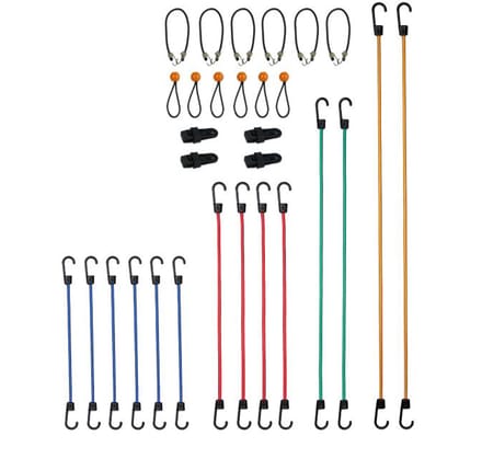 Doodadeals® Snelbinders inclusief klemmen – Set van 30 – Spanelastiek en Bagagespinnen