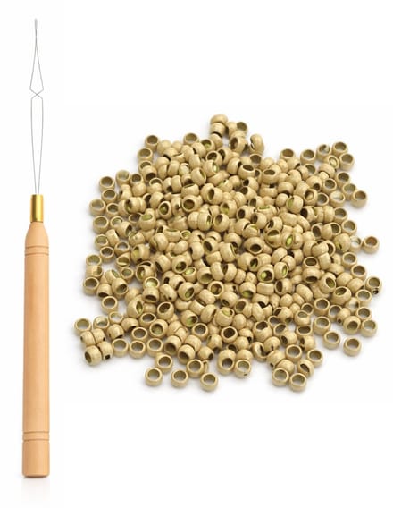 Guardian Beauty Nanoringen - met Loop Tool - 500 stuks - Beige - Voor Haar Extensions