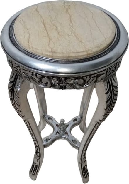Barok rond bijzettafeltje zilver