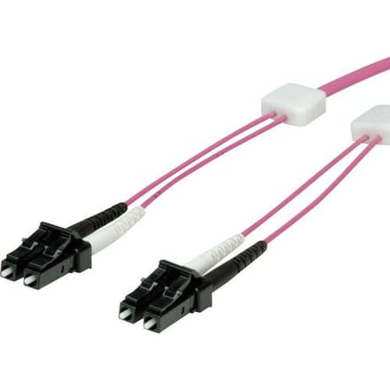 EasyLan glasvezel LED patchkabel duplex 50/125µm OM4, LC/LC, violet, 2 m