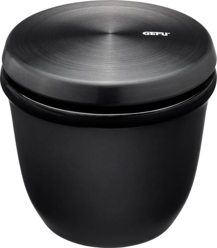 GEFU X-PLOSION Kruidenpotje met Deksel en Lepel – 150 ml – Zwart