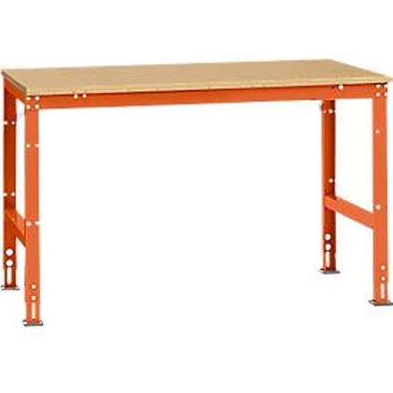 Manuflex werktafel UNIVERSAL Standaard, 1500 x 1000 mm, multiplex natuur, roodoranje