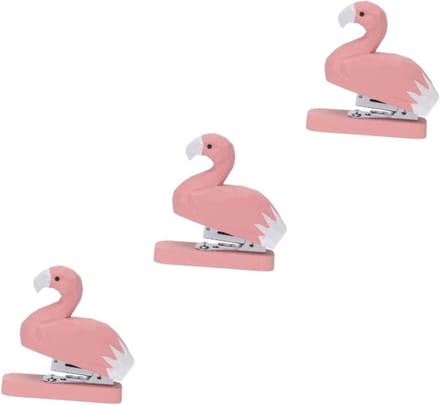 Mini Nietmachine Set - Bureau Nietmachine - Papier Inbinden - Dierenvorm Ontwerp - 3 stuks - Roze
