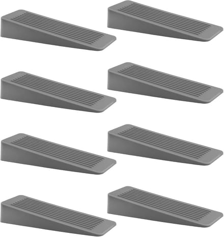 Rubberen deurstopper - Deurwiggen set - Deuren op hun plek - Antislip en duurzaam - 8 stuks - Grijs