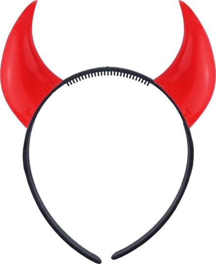 Halloween duivel hoorntjes - diadeem - rood - plastic