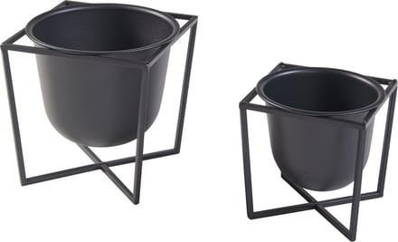 Plantenstandaard Nordmaling set van 2 zwart