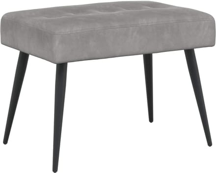 vidaXL - Bank - met - knopen - tufting - Lichtgrijs - 60 - x - 40 - x - 45 - cm - fluweel