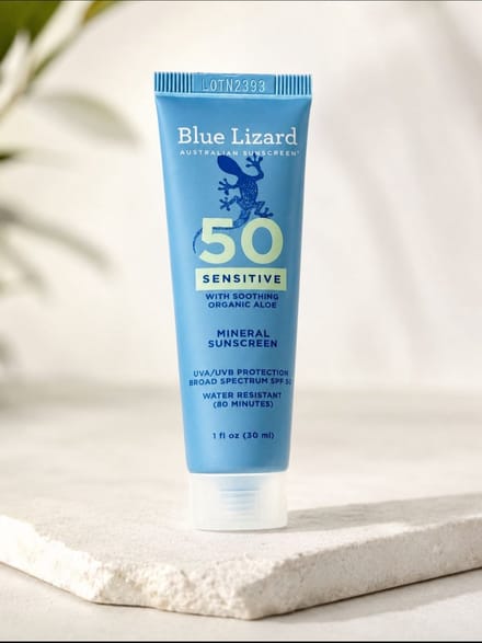 Blue Lizard SENSITIVE Zonnebrand SPF 50+, Geurloos, Waterbestendig 30ml