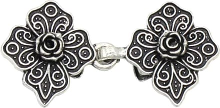 Fako Bijoux® - Vestsluiting Classic - Vestclip - Bloem Ruit - Zilverkleurig