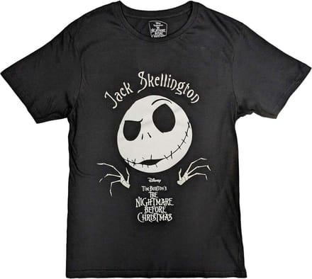 Disney The Nightmare Before Christmas - Jack Head Heren T-shirt - S - Zwart