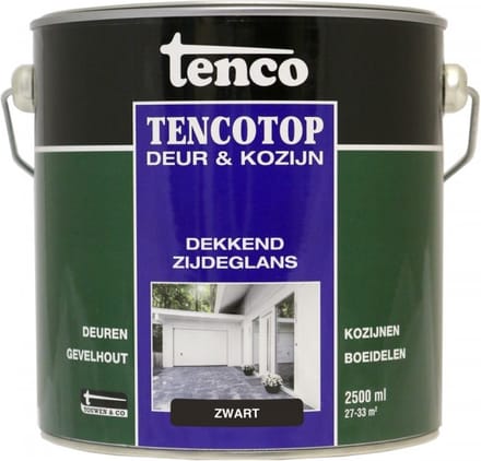 Tenco Deur- & Kozijnbeits Tencotop - Zwart - Zijdeglans - 2,5l