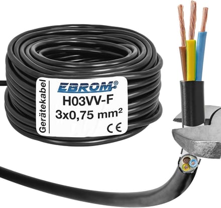 Slangleiding 3G 0,75 mm² - Zwart - 10 meter