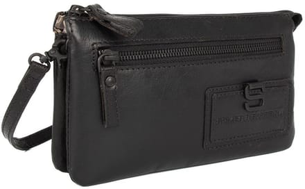 Leren Crossbodytas / Clutch - Alma - Zwart