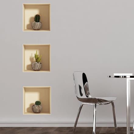 Sticker met 3D-effect van exotische cactussen, 40 x 120 cm