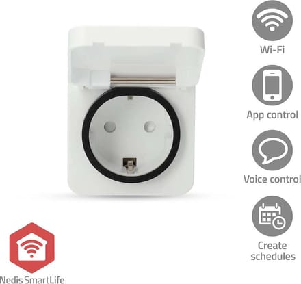 Nedis SmartLife Slimme Stekker – Zigbee 3.0 – Energiemeter – Tijdschakelaar – Voor binnen – Wit – 1 Stuk
