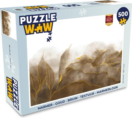 Puzzel Marmer - Goud - Bruin - Textuur - Marmerlook - Legpuzzel - Puzzel 500 stukjes