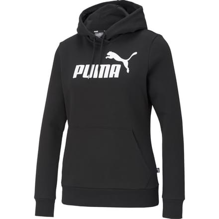 PUMA - Maat M ESS Logo Hoodie FL Dames Trui - Zwart