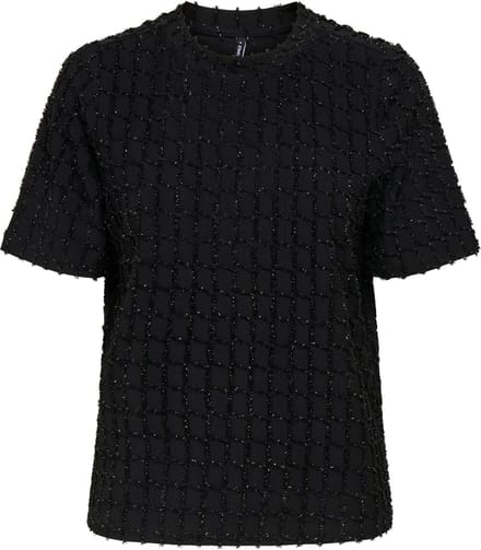 Only onlines life 2/4 o-neck glitter top 15358982 black