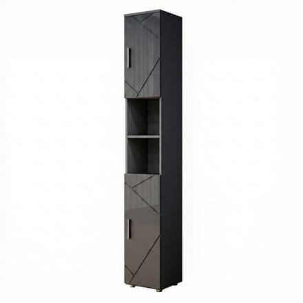 Vicco Irma Badkamerkast – 30 x 192 cm Antraciet Hoogglans