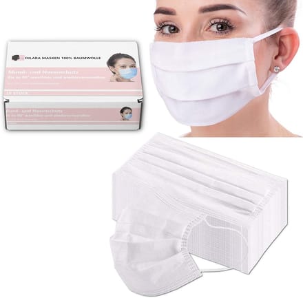 Set van 10 herbruikbare katoenen mondmaskers