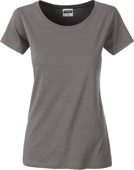 James and Nicholson Dames/dames Basic Organic Katoenen T-Shirt (Midden-Grijs)