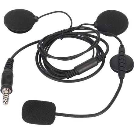 Motorhelm Integraal Oortje Microfoon 7.1mm Plug Portofoon Walkie Talkie Motorfiets Headset black