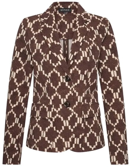 MI PIACE - Travel Blazer Ikat Print 202015 Espresso - Maat : XS