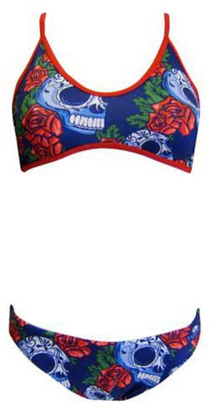 Turbo Roses&skulls Bikini Blauw 3XL Vrouw
