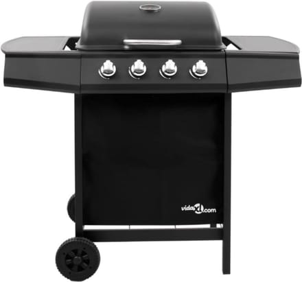 Gasbarbecue-grill met 4 branders zwart