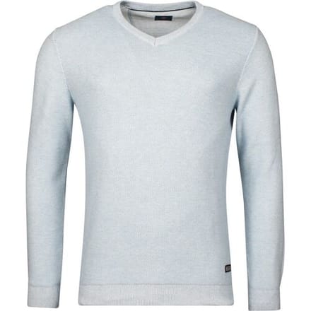 Baileys Trui Two-Tone Jacquard Interlock V-Neck Allover Plated Pastel Blauw Melange / male