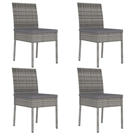 vidaXL - Tuinstoelen - 4 - st - poly - rattan - grijs