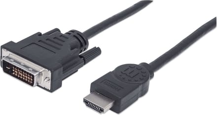 Manhattan - 372503 - HDMI-kabel HDMI - DVI Adapterkabel HDMI-A-stekker - Zwart