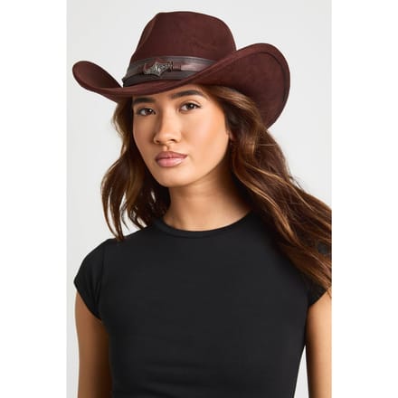 boohoo Dames Western Cowboyhoed Met Studs | Chocoladebruin
