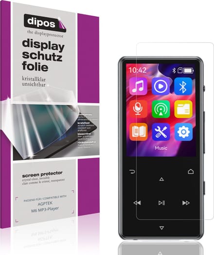 dipos – 4x Beschermfolie geschikt voor AGPTEK M6 MP3-Player | Krasbestendige & heldere Screenprotector Ultra-Thin