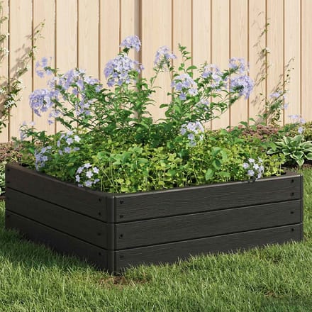 vidaXL - Verhoogd - bed - Zwart - 75,5 - x - 75,5 - x - 25 - cm - PP