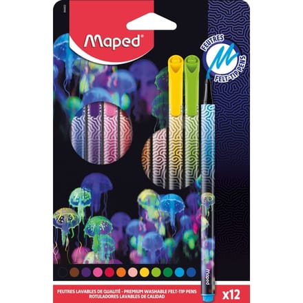 Maped Deepsea Stiften Set - 12 Levendige Kleuren voor Creativiteit