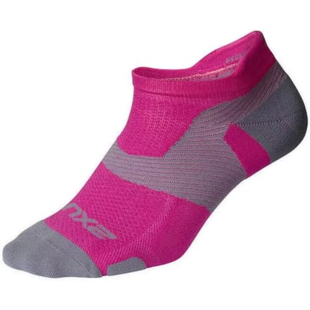 2XU Light Cushion herensokken Magneta/Light Grey No Show Socks